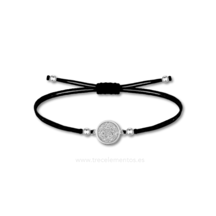 Pulsera negra ajustable con símbolo de 7 Arcángeles