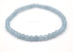 Pulsera de Aguamarina natural con cuentas pulidas de 4 mm