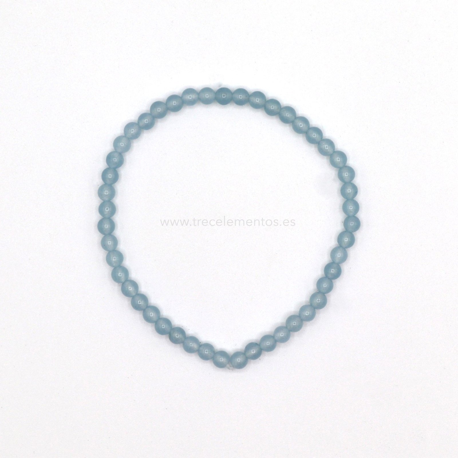 AGUAMARINA GOMA_2 Pulsera Elastica de Aguamarina 4 mm