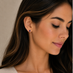 pendientes cabujon amatista faceteada