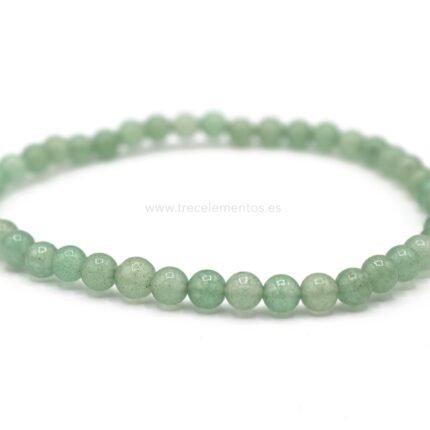 Pulsera de Aventurina natural con cuentas pulidas de 4 mm