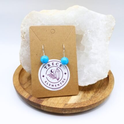 Pendientes de Turquenita natural en plata de ley