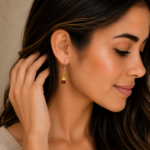 pendientes chip ambar en modelo