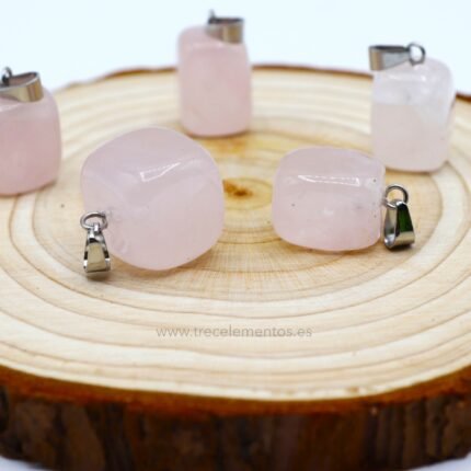 Colgante de Cuarzo Rosa natural de 2 cm