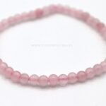 Pulsera de Cuarzo Rosa natural con cuentas pulidas de 4 mm