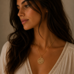 collar acero tetragramaton dorado modelo