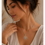 Collar Acero Flor de Loto plateado