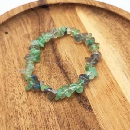 Pulsera elástica de chips naturales de Fluorita 2