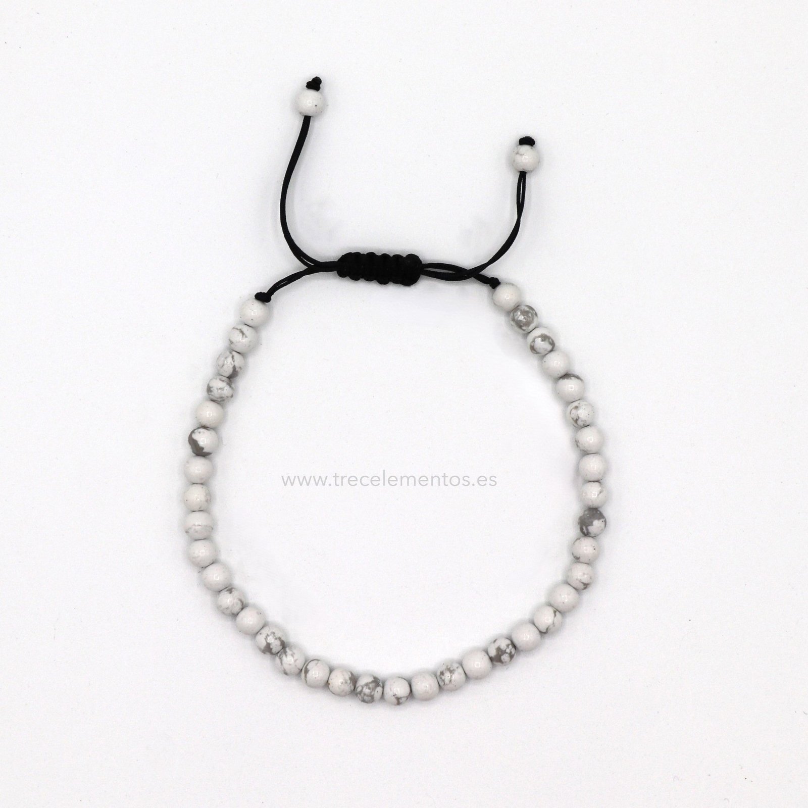 HOWLITA AJUSTABLE_2 Pulsera Ajustable Howlita 4 mm