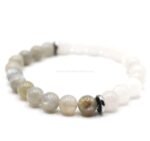 Pulsera de Labradorita Cuarzo Blanco y Hematite natural