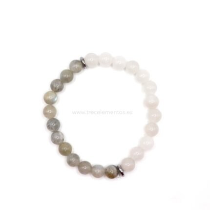 Pulsera Labradorita Cuarzo Blanco Hematite 8 mm