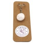 Llavero de Cuarzo Blanco natural para claridad y proteccion