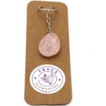 Llavero de Cuarzo Rosa natural para amor y armonia