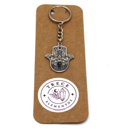 Llavero Mano de Hamsa de acero inoxidable