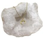 Collar de luna creciente en acero inoxidable dorado 2