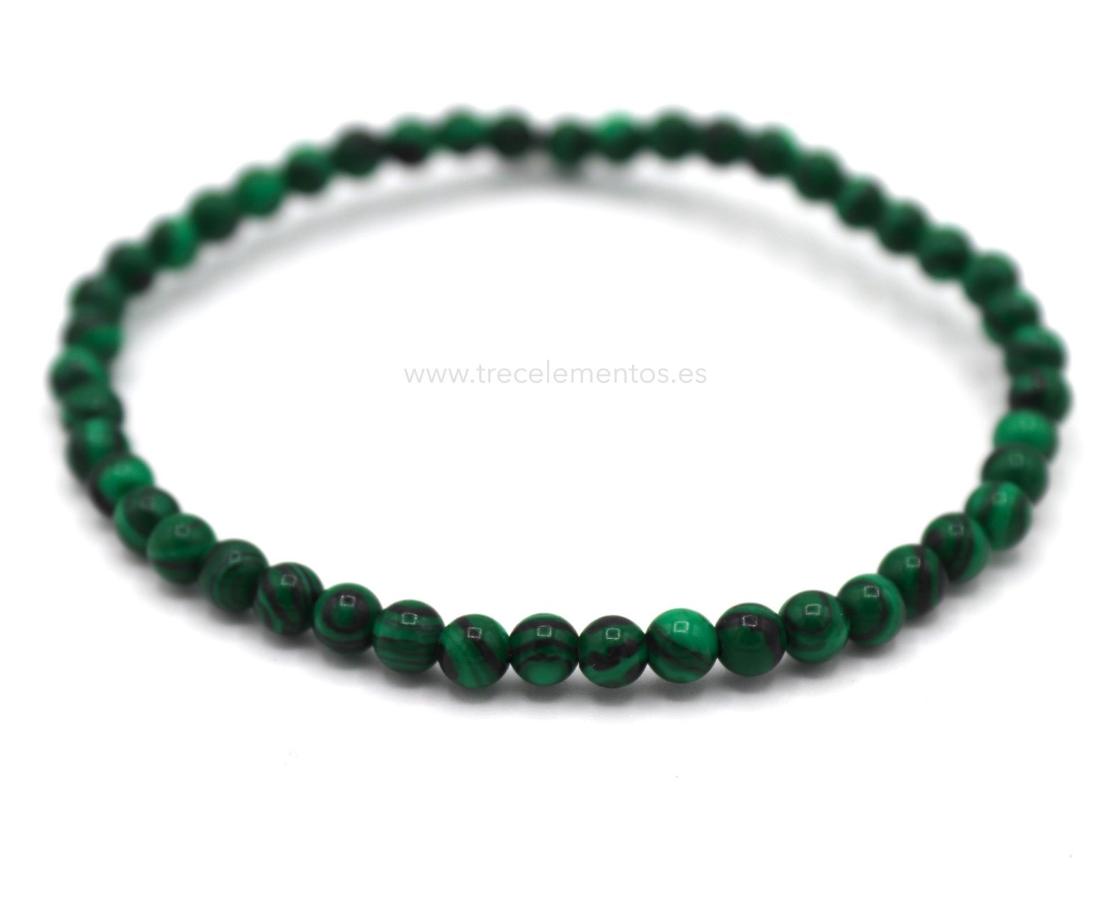 pulsera-malaquita-4mm Pulsera elástica de Malaquita natural de 4 mm