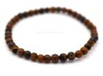 Pulsera de Ojo de Tigre natural con cuentas pulidas de 4 mm
