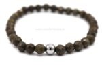 Pulsera de Pirita natural faceteada con cuentas de 6 mm