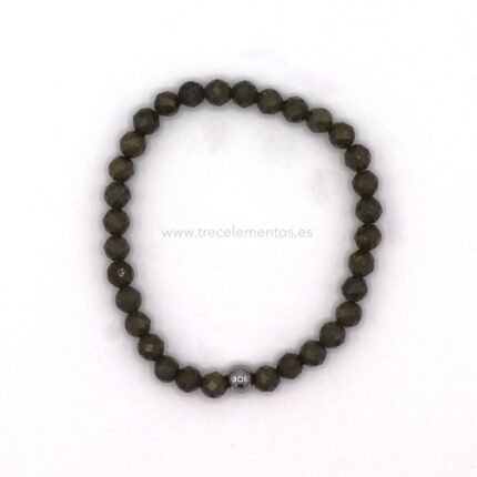 Pulsera Elastica Pirita Faceteada 6 mm