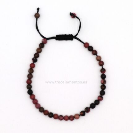 Pulsera ajustable de Rodonita natural 4 mm 2