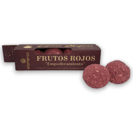 esferas aromanza frutos rojos