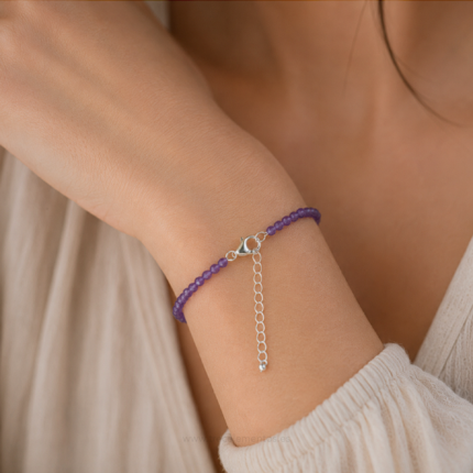 pulsera plata amatista faceteada