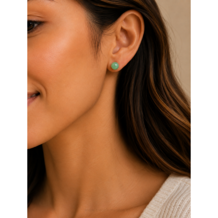 pendientes acero aventurina verde
