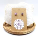Pendientes de Amatista natural en acero inoxidable