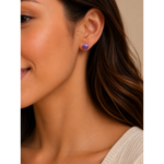 pendientes acero amatista
