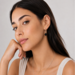 Pendientes de Azabache natural montados en plata