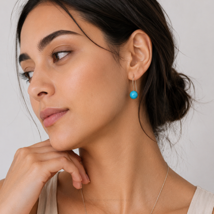pendientes turquenita plata