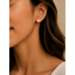 pendientes acero cuarzo rosa