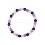 Pulsera Elastica Amatista Cuarzo Rosa y Cuarzo Azul 6mm