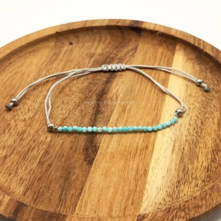 Pulsera ajustable de Amazonita facetada natural