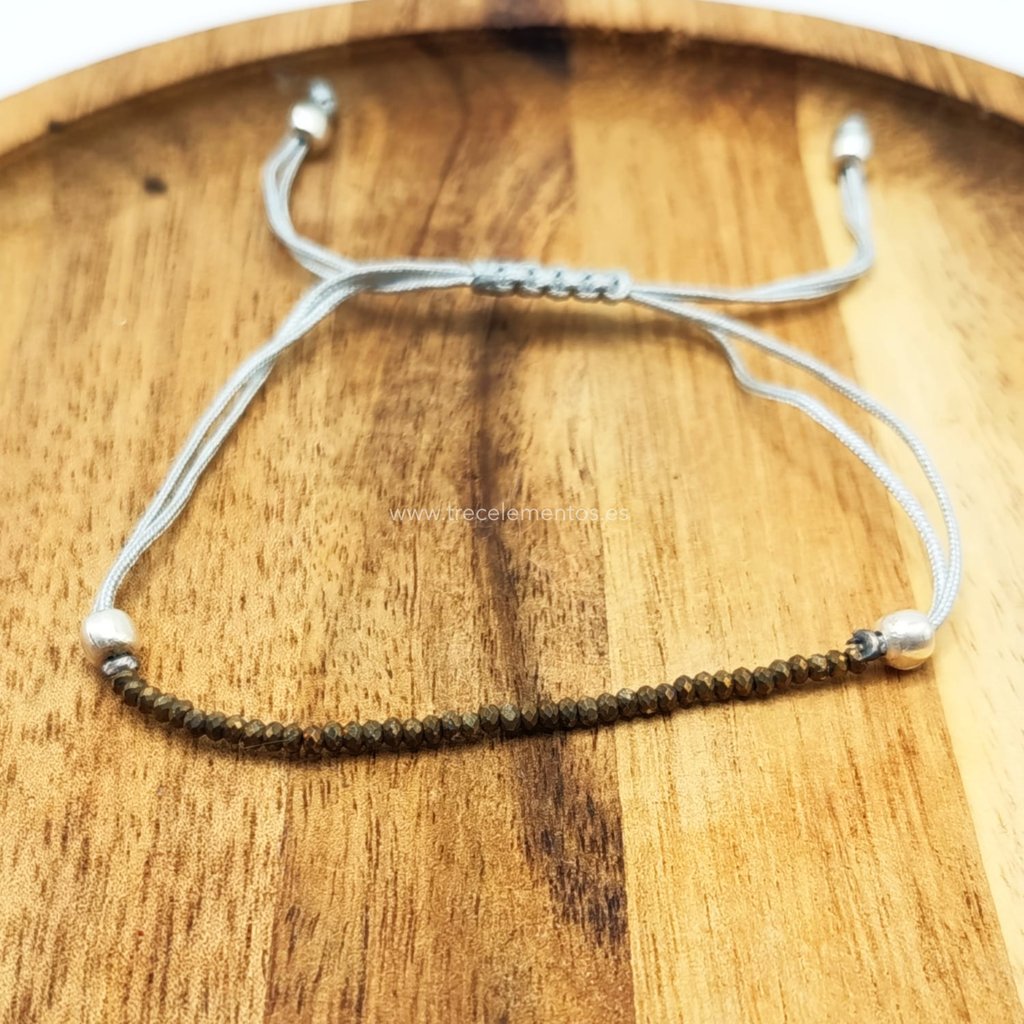 pulsera-pirita-facetada-ajustable Pulsera ajustable de pirita facetada natural