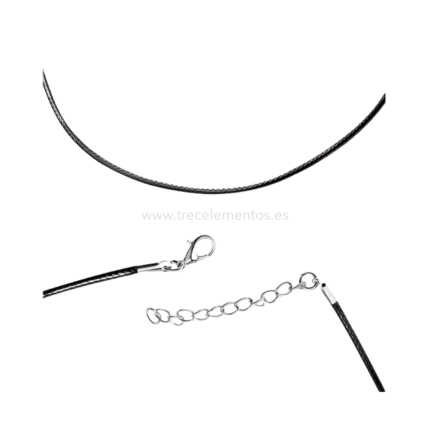 Cordon de cera negro ajustable para colgantes
