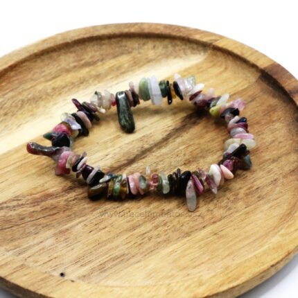 Pulsera Elastica Chip Turmalina Sandia