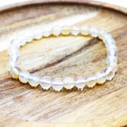 Pulsera de Citrino natural con bolas pulidas de 6 mm