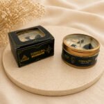 Vela mineral de turmalina negra con aroma sándalo