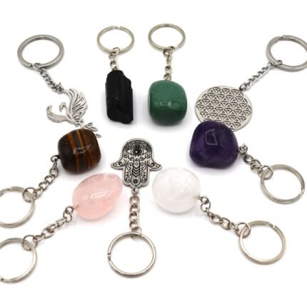 Llaveros de minerales y amuletos de protección en Trecelementos