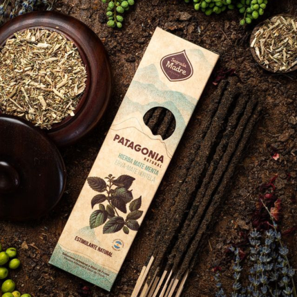 Caja de incienso Patagonia Yerba Mate y Menta ideal para bienestar, renovación y equilibrio