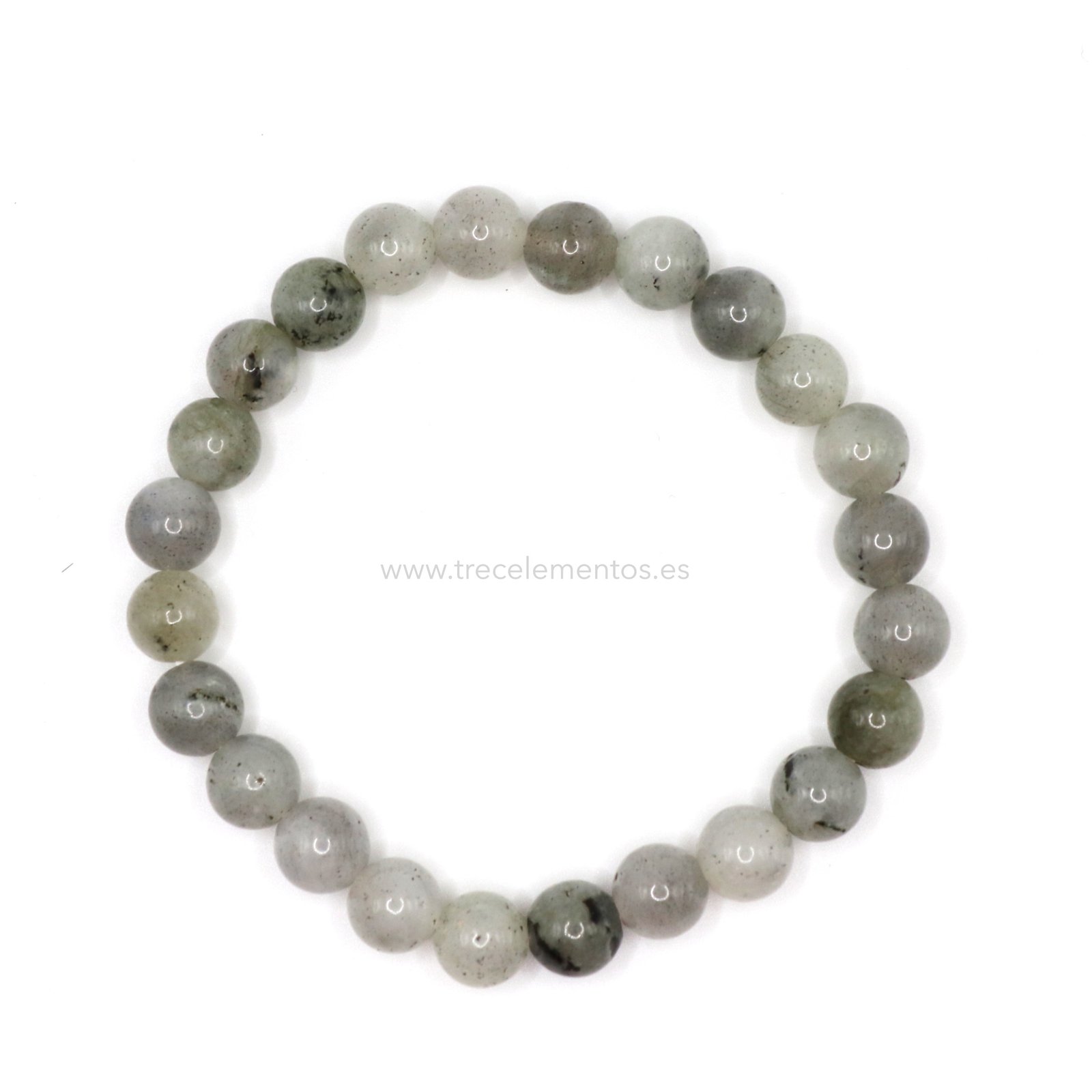 labradorita 6mm Pulsera Elastica Labradorita 6mm elaborada con Labradorita natural. Una joya asociada a la intuición, la protección energética y la transformación personal.