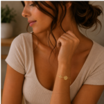 pulsera nudo de bruja y tetragramaton acero dorado