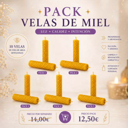 Pack velas de miel 10cm