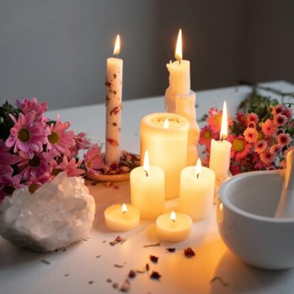 Velas rituales de miel y cera de abeja natural en Trecelementos