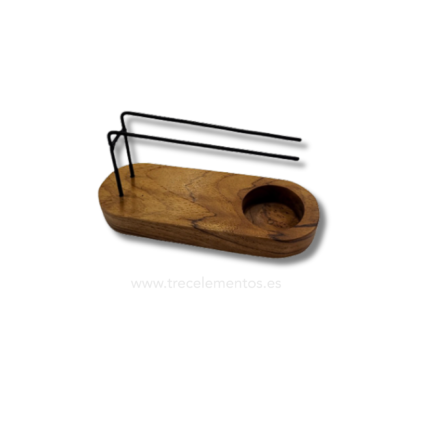 Quemador artesanal de madera natural ideal para rituales de limpieza energética y meditación