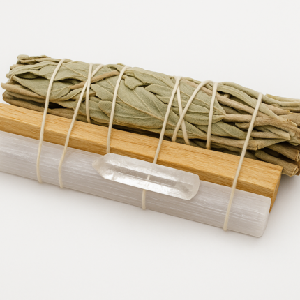 Pack Salvia Palo Santo Selenita Cuarzo Cristal