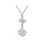 Colgante Doble Proteccion con Opalina y simbolos espirituales
