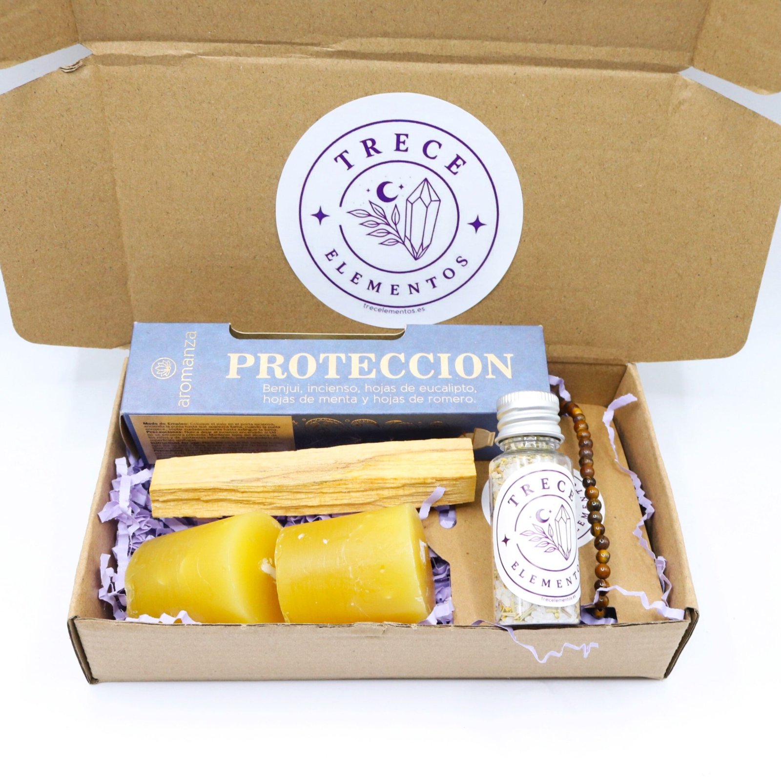 PROTECCION2 Pack Proteccion Energetica con Ojo de Tigre y Palo Santo