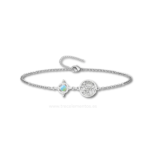 Pulsera Doble Proteccion con Opalina y simbolos espirituales